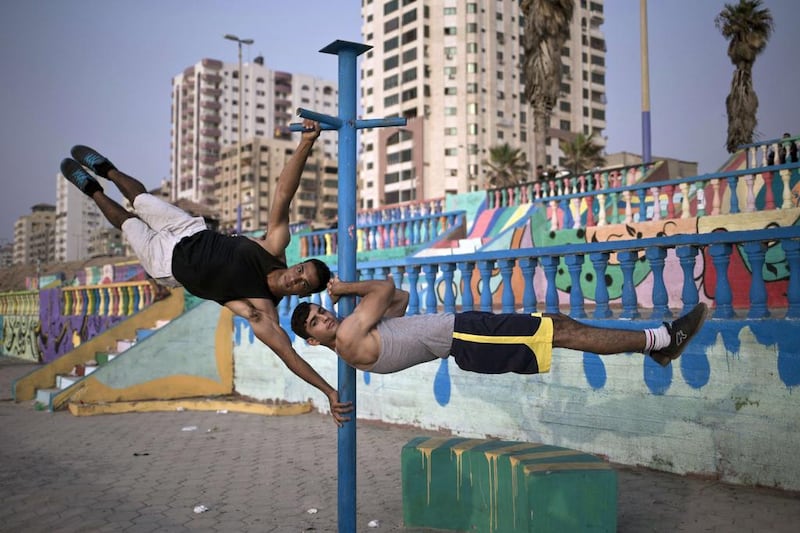 Before long the members of Bar Palestine had transformed themselves into street athletes with sufficient suppleness, strength and stamina to turn the wreckage of Gaza City into their gymcompetitions and events.