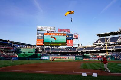 The US Capitol was briefly evacuated after police said they were tracking an aircraft 'that poses a probable threat', but it turned out to be a military aircraft with people parachuting out of it for the Washington Nationals game, officials told AP. AP