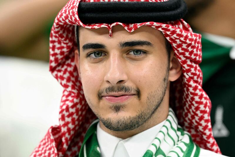 A Saudi Arabia fan at the big game. AFP