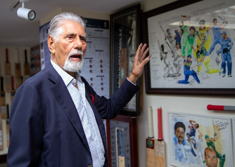 Shayam Bhatiathe founder of Alam Steel, which is one of the oldest steelworks in the Arabian Gulf, has been adding to his collection since the first major cricket arrived in Sharjah in 1981.