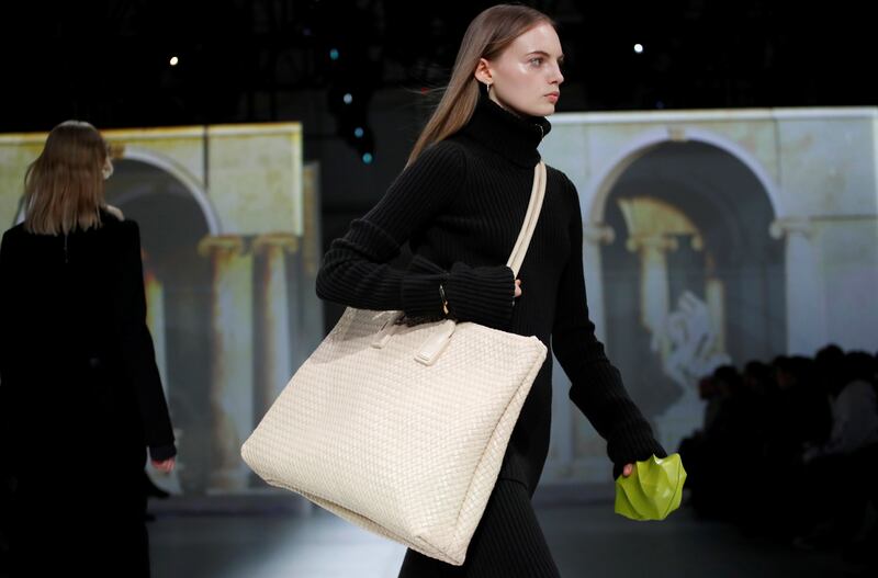 A look from the Bottega Veneta autumn-winter 2020 collection, presented during Milan Fashion Week. Reuters
