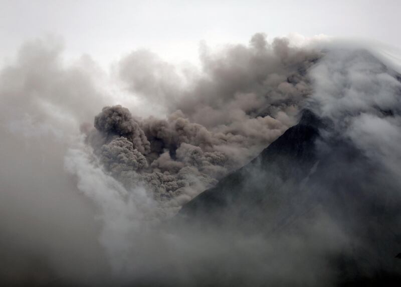 A view of rumbling Mayon Volcano as it spews ash in Legaspi city, Philippines. Francis R. Malasig / EPA