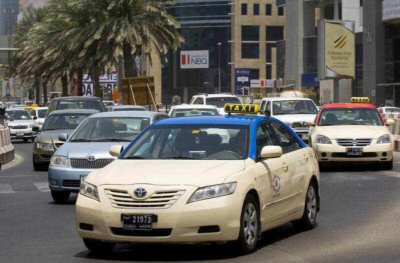 Taxis in Dubai are to be fitted with sensors which will warn drivers they are too close to the car in front. Charles Crowell / Bloomberg News