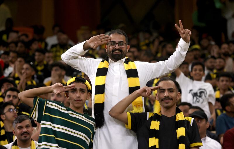 Al Ittihad fans prior to the match. Reuters