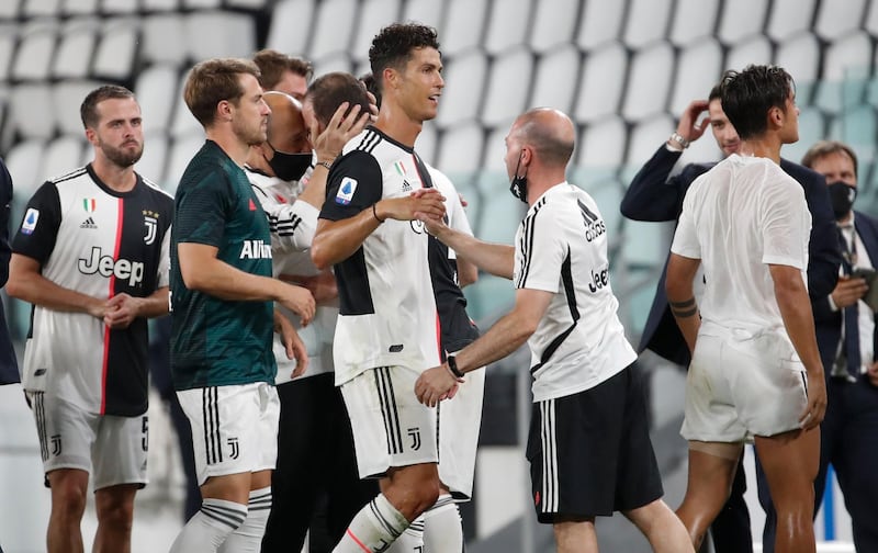 Juventus and Cristiano Ronaldo celebrates the Serie A title. AP