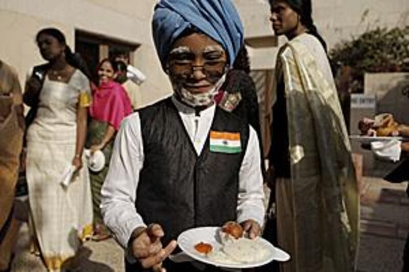 Saajam Arul, a third grade student at The Model School in Abu Dhabi, was dressed to resemble Manmohan Singh, the prime minister of India, for the Republic Day celebrations held at the Indian Embassy in the capital.