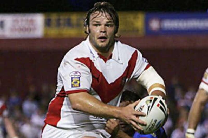 Keiron Cunningham in action for St. Helens, believes England have a good chance to topple Australia