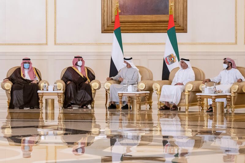 Prince Mohammed offers condolences to the President, Sheikh Mohamed; Sheikh Saif bin Zayed, Deputy Prime Minister and Minister of the Interior; and Sheikh Tahnoun bin Zayed, National Security Adviser.