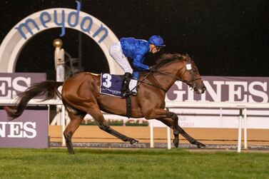 Godolphin’s Benbatl was set to start as favourite for the $12 million (Dh44m) race at the Dubai World Cup.. Antonie Robertson / The National