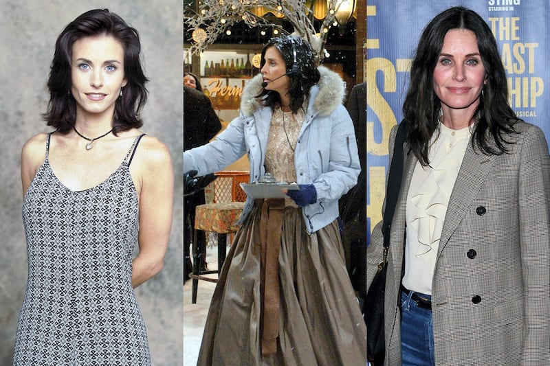 Courteney Cox pictured in 1994, 2004 and in 2020. Getty