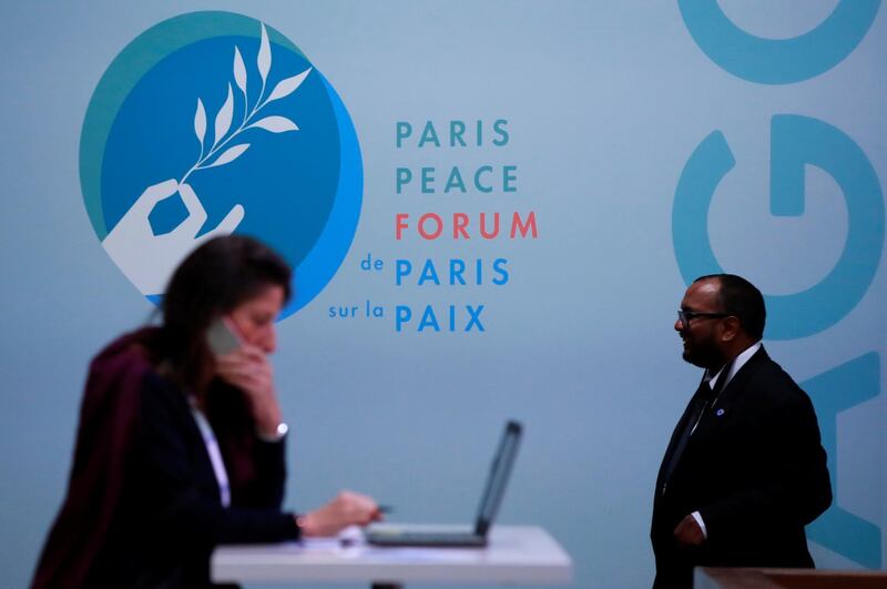 A visitor attends the Paris Peace Forum in Paris, France, November 12, 2018. REUTERS/Gonzalo Fuentes
