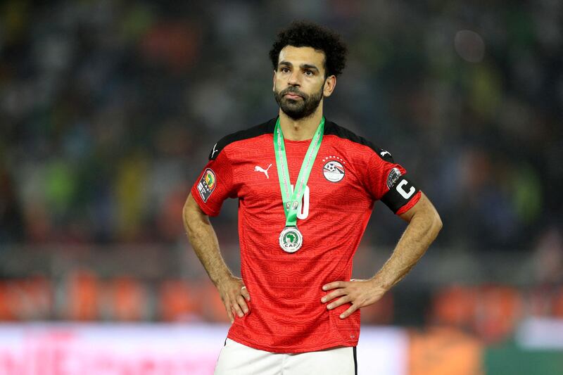Mohamed Salah after losing the Africa Cup of Nations final. Reuters