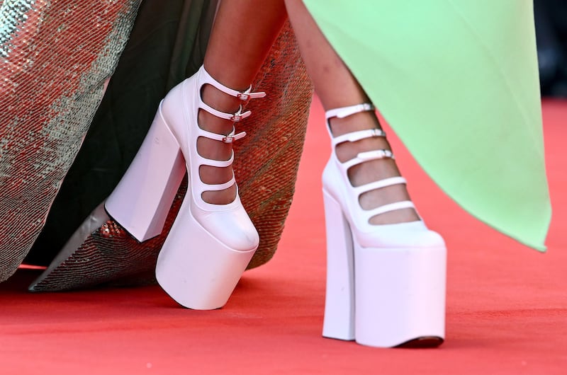 The shoes Tessa Thompson wore with her Marc Jacobs gown deserve a special mention. EPA 