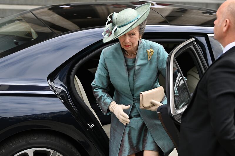 The Princess Royal arriving for the service of thanksgiving. PA Photo