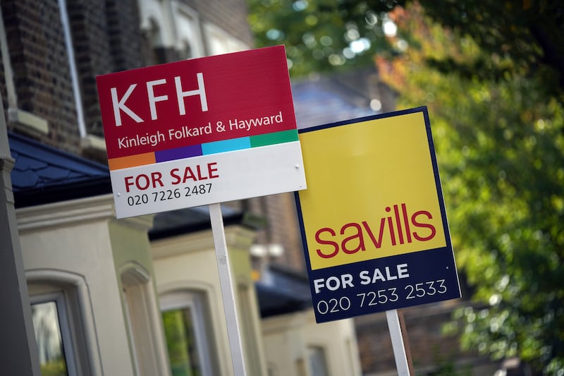 'For sale' signs in Islington, north London. PA
