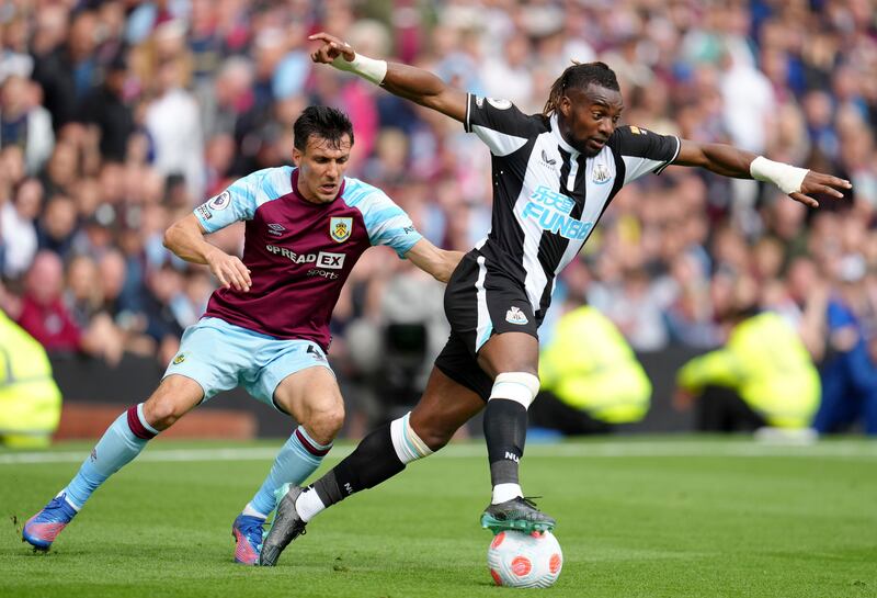 Newcastle 's Allan Saint-Maximin on the attack at Turf Moor. PA