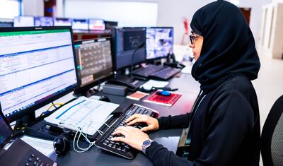 Maithaa Al Remeithi in the Operations Control Centre at Etihad Rail. Courtesy: Etihad Rail