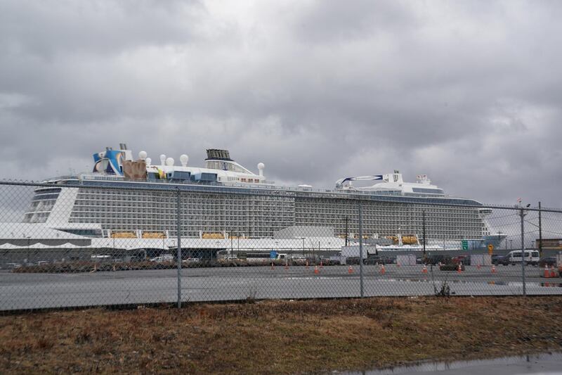 FILE PHOTO: The Royal Caribbean cruise ship Anthem of the Seas is docked after passengers were removed with possible coronavirus symptoms at the port of Bayonne, New Jersey, U.S., February 7, 2020. REUTERS/Bryan R Smith/File Photo