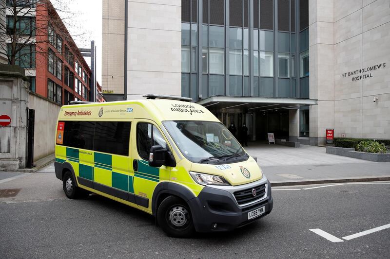 An ambulance believed to carry Britain's Prince Philip leaves St Bartholomew's Hospital for King Edward VII's Hospital in London, Britain March 5, 2021. REUTERS/Paul Childs