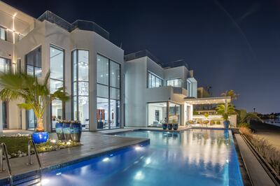 This custom-built villa on Palm Jumeirah’s frond J featuring six bedrooms over three floors sold for Dh87 million in January. Photo: Knight Frank