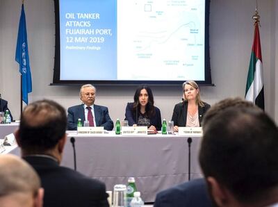 UAE Permanent Representative to the United Nations Lana Nusseibeh,and the Norwegian and Saudi Arabian representatives briefed reporters in New York. UAE Mission in New York