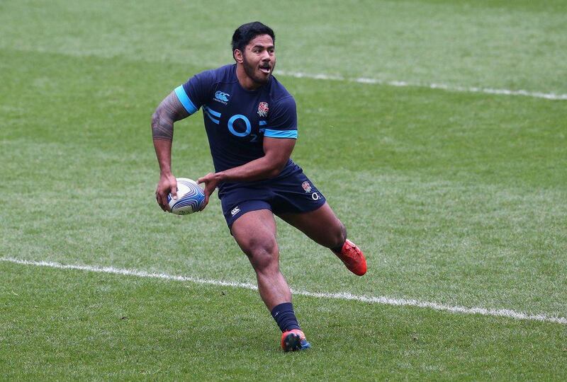 Manu Tuilagi trains with England at Twickenham on Tuesday ahead of their match with Italy. David Rogers / Getty Images / March 11, 2014   