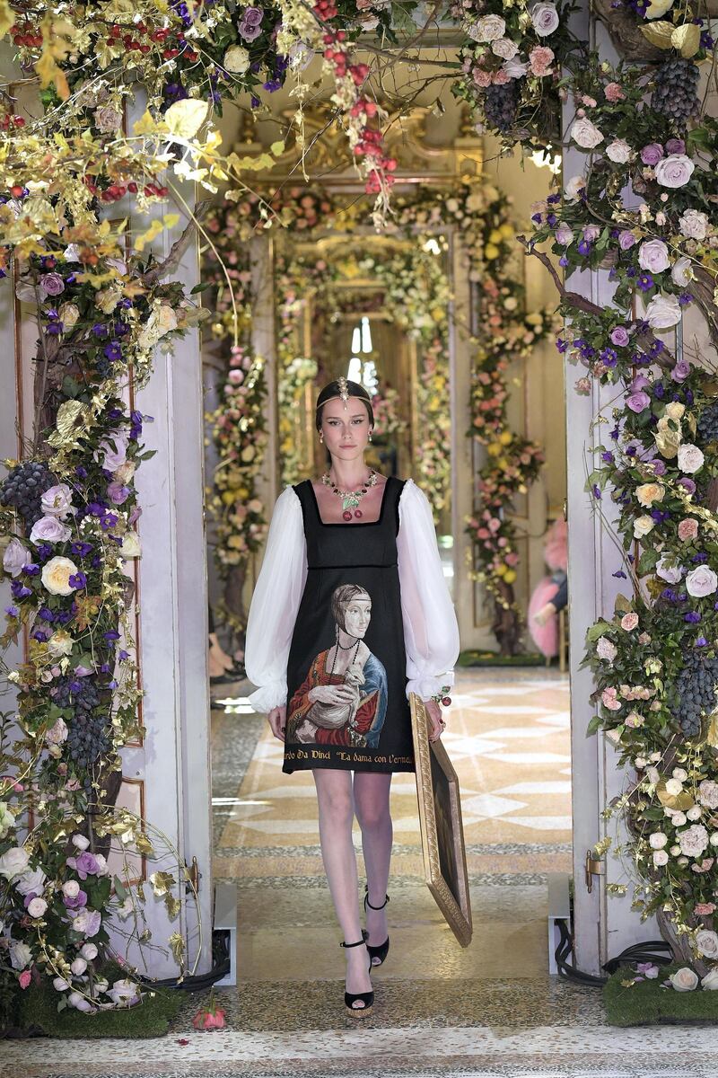 The show represented a return to themes that are fundamental to the brands DNA: culture, life and the arts. Courtesy Dolce & Gabbana