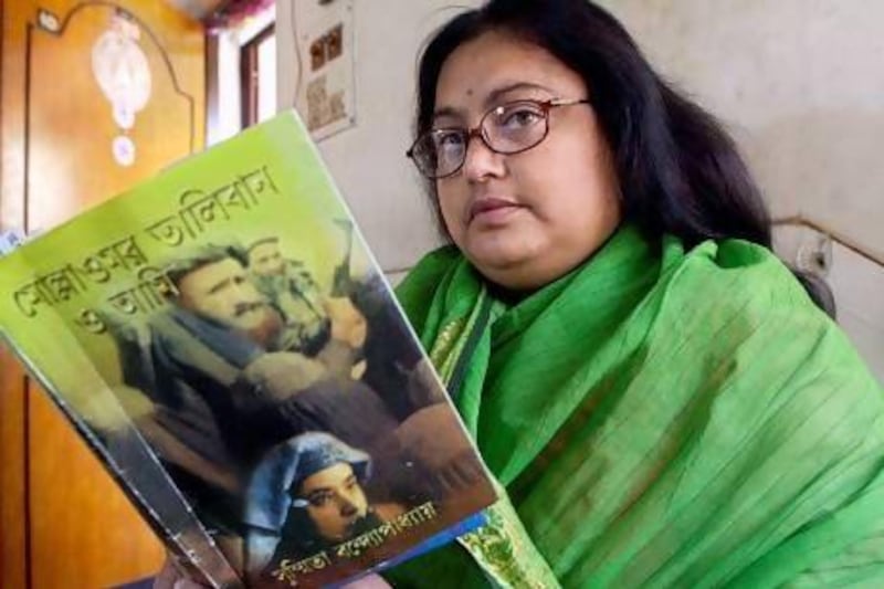 The Indian author Sushmita Banerjee in 2003. Deshakalyan Chowdhury / AFP