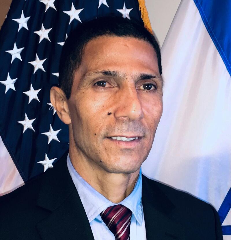 This November, 25, 2019 photo provided by the Israeli Foreign Ministry shows Israel's first Bedouin Arab diplomat Ishmael Khaldi in Miami, Florida. Khaldi who was once deployed abroad to push back against Israel's critics said he was beaten by overzealous security guards at Jerusalem's central bus station on Thursday, June 11, 2020. Khaldi said he believes it was a case of ethnic profiling. He said he filed a police complaint and went public with his experience in order to shine a light on racist behavior that he says exists in sectors of the country that he loves. (Israeli Consulate in Miami via AP)