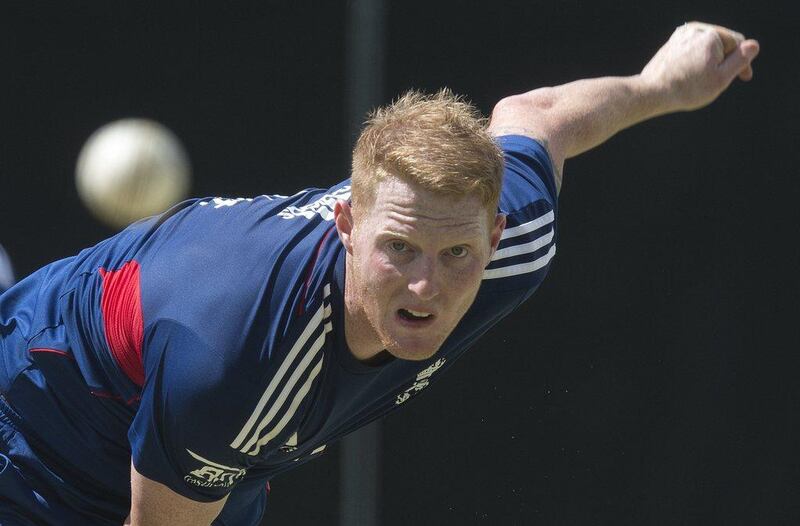 England cricketer Ben Stokes bowling during team training session at the Gabba in Brisbane, Australia, 16 January 2014. Dave Hunt / EPA
