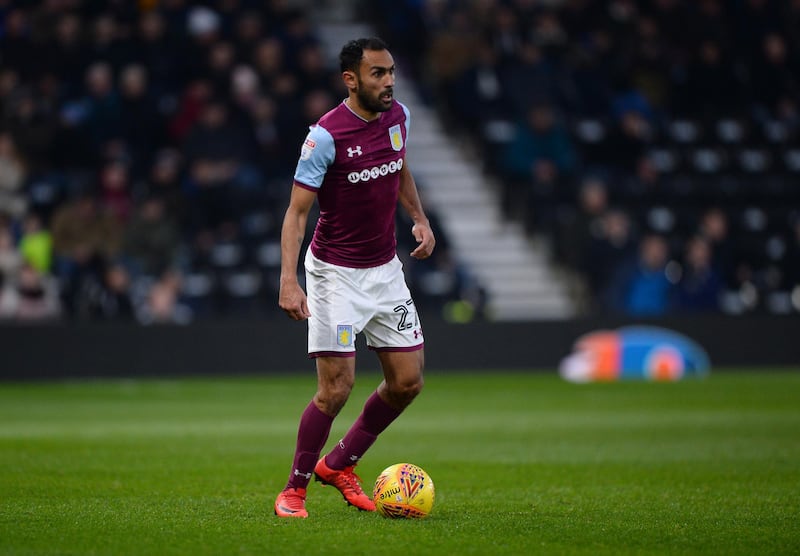 DERBY, ENGLAND - DECEMBER 16: Ahmed Elmohamady of Aston Villa in action during the Sky Bet Championship match between Derby County and Aston Villa at iPro Stadium on December 16, 2017 in Derby, England. (Photo by Nathan Stirk/Getty Images)