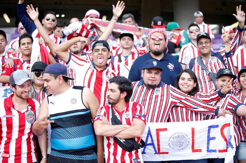 Mexican fans support their club CD Guadalajara. EPA