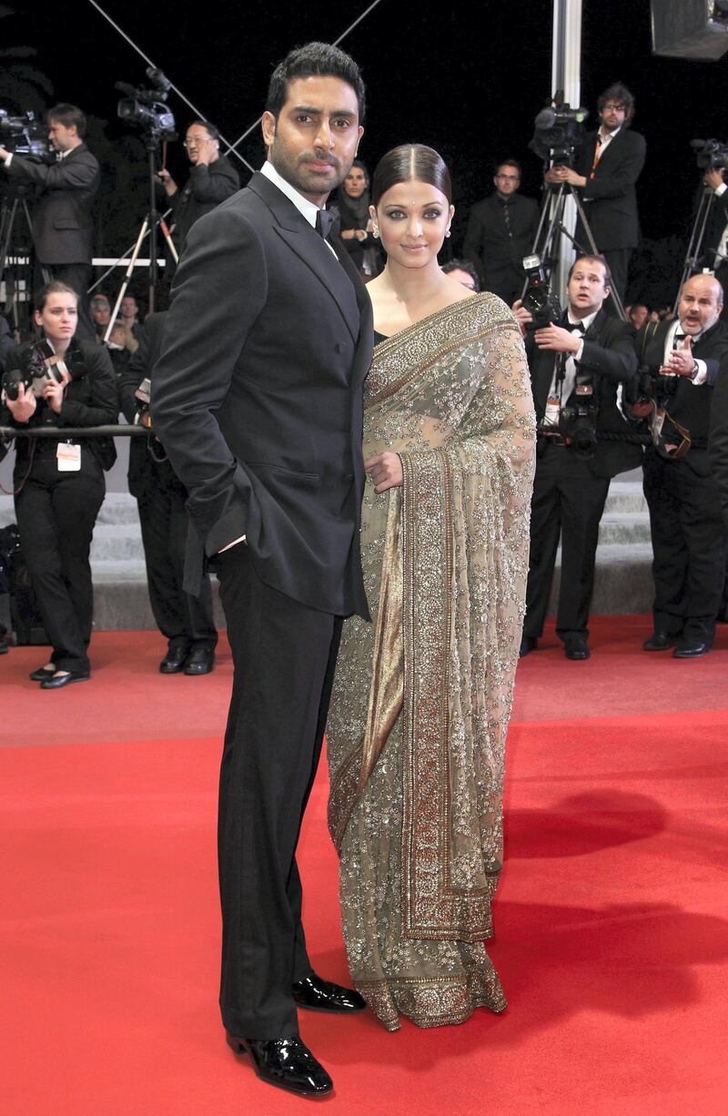 CANNES, FRANCE - MAY 17:  Actress Aishwarya Rai Bachchan and Abhishek Bachchan attends "Outrage" Premiere at the Palais des Festivals  during the 63rd Annual Cannes Film Festival on May 17, 2010 in Cannes, France.  (Photo by Andreas Rentz/Getty Images)
