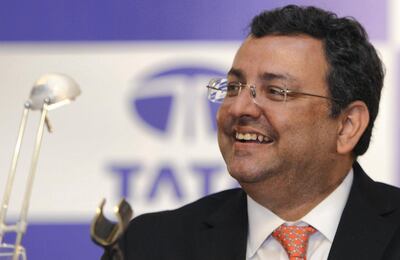 Indian Chairman of the Tata Group Cyrus Pallonji Mistry speaks during the Tata Global Beverages Limited Annual General Meeting (AGM) in Kolkata on August 24, 2016. / AFP PHOTO / Dibyangshu SARKAR