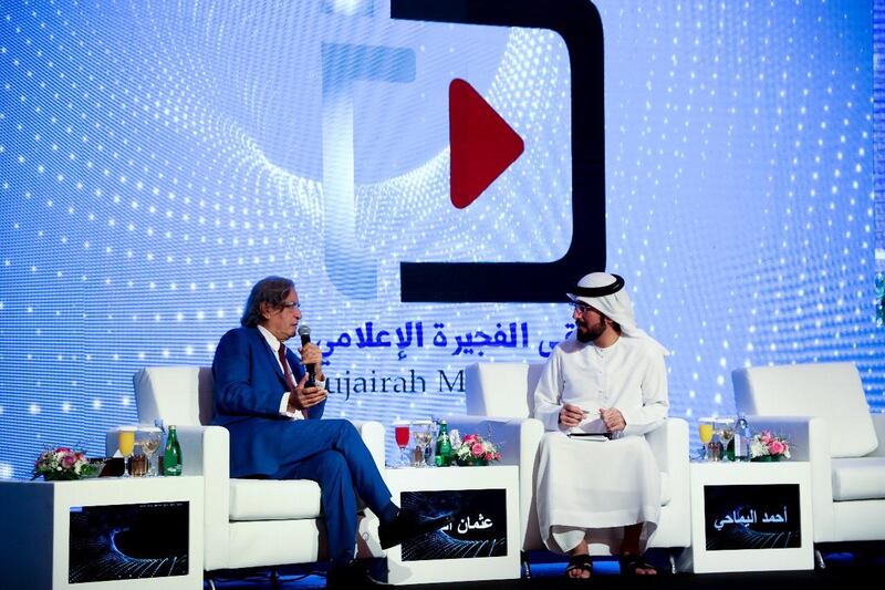 Othman Al Umair, publisher and editor-in-chief of Elaf e-Newspaper at the Fujairah Media Forum. Courtesy Fujairah Media Forum