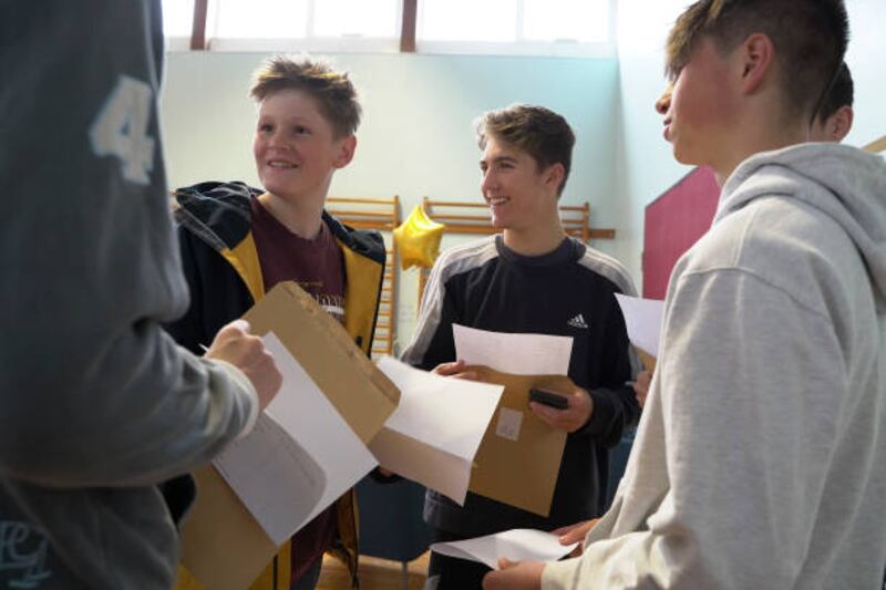 Pupils at the Fowey River Academy receive their GCSE results. Year 11 pupils are collecting their GCSEs earlier than usual to allow time for students to submit appeals.