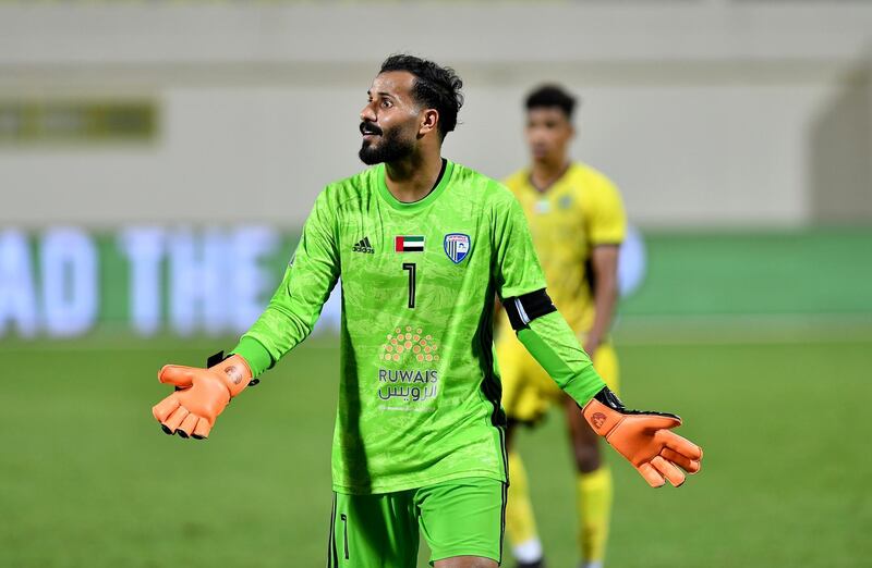 Khalid Al Senani, Al Dhafra goalkeeper. Courtesy Arabian Gulf League