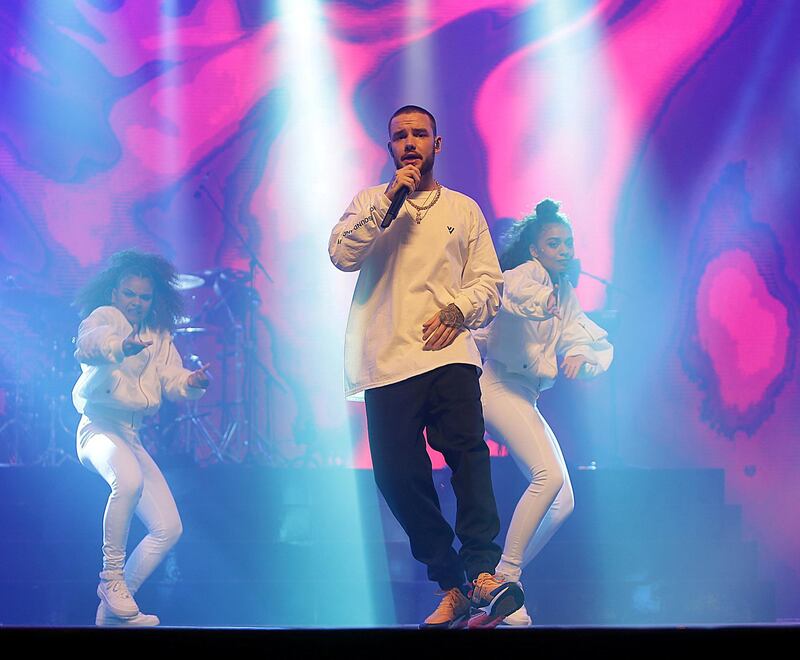 Dubai, March 30, 2018: One Direction's Liam Payne performs at the Global Village in Dubai. Satish Kumar for the National/ Story by Saeed Saeed