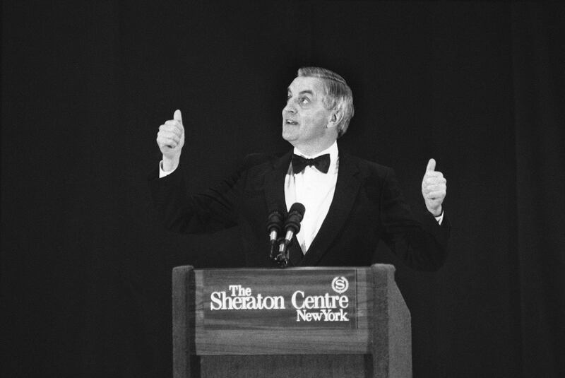 Mondale speaks at a 1984 Democratic fundraising dinner in New York. AP