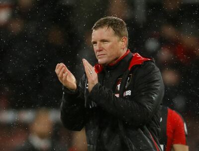 Soccer Football - Premier League - AFC Bournemouth vs West Ham United - Vitality Stadium, Bournemouth, Britain - December 26, 2017   Bournemouth manager Eddie Howe applauds fans after the match   REUTERS/Peter Nicholls    EDITORIAL USE ONLY. No use with unauthorized audio, video, data, fixture lists, club/league logos or "live" services. Online in-match use limited to 75 images, no video emulation. No use in betting, games or single club/league/player publications.  Please contact your account representative for further details.