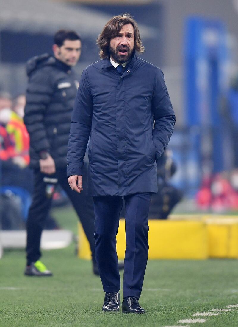 Andrea Pirlo watched his Juventus lose at Inter Milan to fall further behind in the title race. Reuters