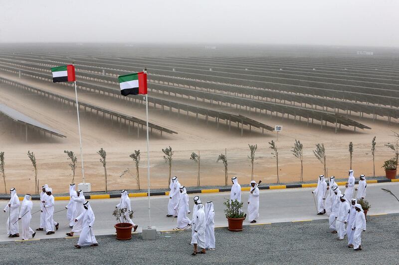 The second phase of the park is producing electricity with enough capacity to power 50,000 homes in Dubai. Pawan Singh / The National