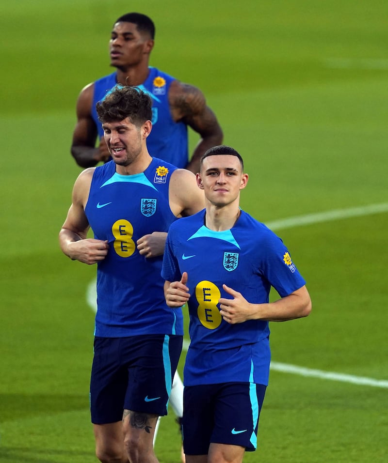 England's Phil Foden and John Stones.