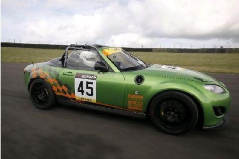 This Mazda MX-5 has had all the niceties taken out to reduce weight and has had its engine output upped from 160hp to 275hp, making it a lightning fast racing car that has shaken up the class in Britcar. Gary Hawkins for The National