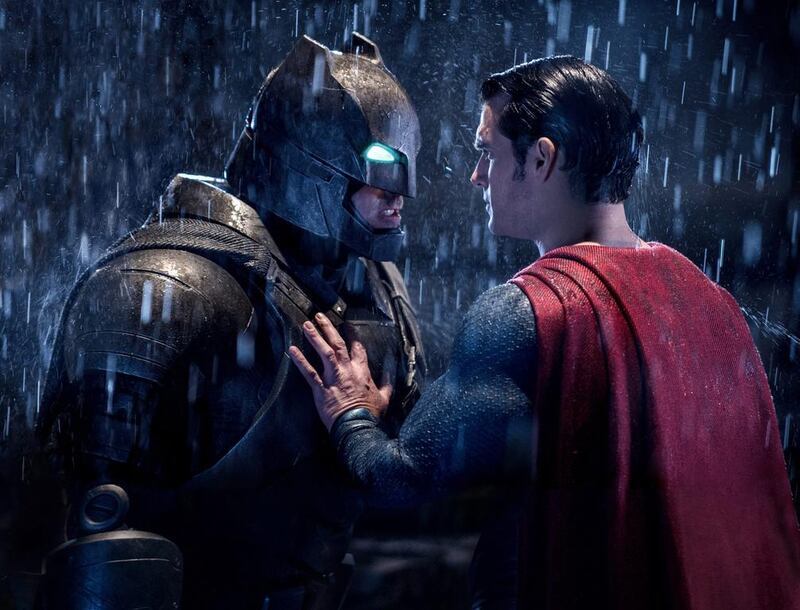  @Caption:Ben Affleck, left, and Henry Cavill in Batman v Superman: Dawn of Justice. Clay Enos / Warner Bros Pictures via AP Photo
