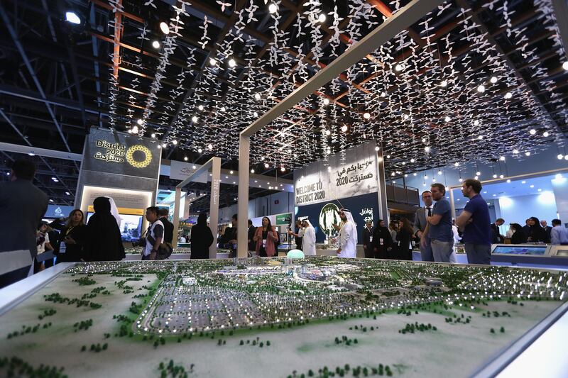A scale model of the Expo Dubai 2020 project during Cityscape Global. Francois Nel / Getty Images