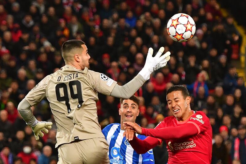 PORTO RATINGS: Diogo Costa - 4: The 22-year-old almost gave away a goal by playing a pass straight at Minamino and looks a liability whenever the ball is at his feet. He might have done better on Salah’s goal. AFP