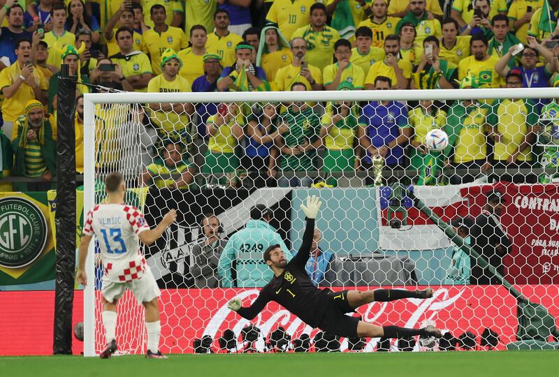 Nikola Vlasic scores for Croatia in the shoot-out. Getty