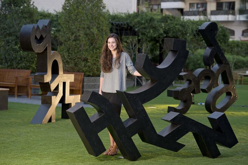 A handout photo of New York University Abu Dhabi's Erin Meekhof and her installation, Abjad, winner of Christo and Jeanne-Claude Award 2014 (Courtesy: Abu Dhabi Music & Arts Foundation)