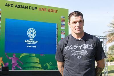 AL AIN, UNITED ARAB EMIRATES-Interview with John Wayne Parr at the Asian Cup 2019 game between Australia vs Jordan at Hazza Bin Zayed Stadium, Al Ain.  Leslie Pableo for The National
